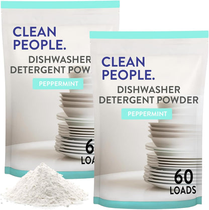 The Clean People Dishwasher Detergent Powder | Cuts Grease and Rinses Sparkling Clean | Residue-Free (30 Ounce, Lemon Verbena)
