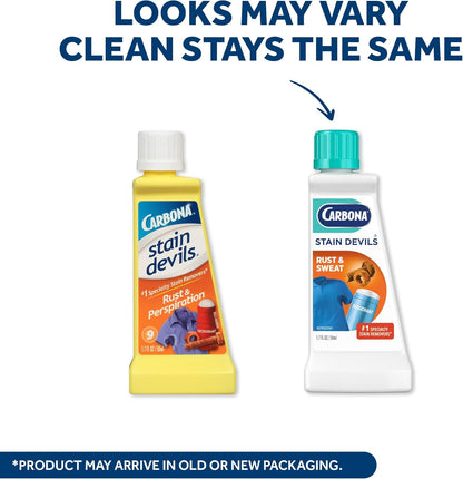 Carbona Stain Devils #6 (1.7 Fl Oz), Targeted Spot Cleaner for Grass, Dirt & Make-Up Stains, Safe on Skin & Washable Fabrics