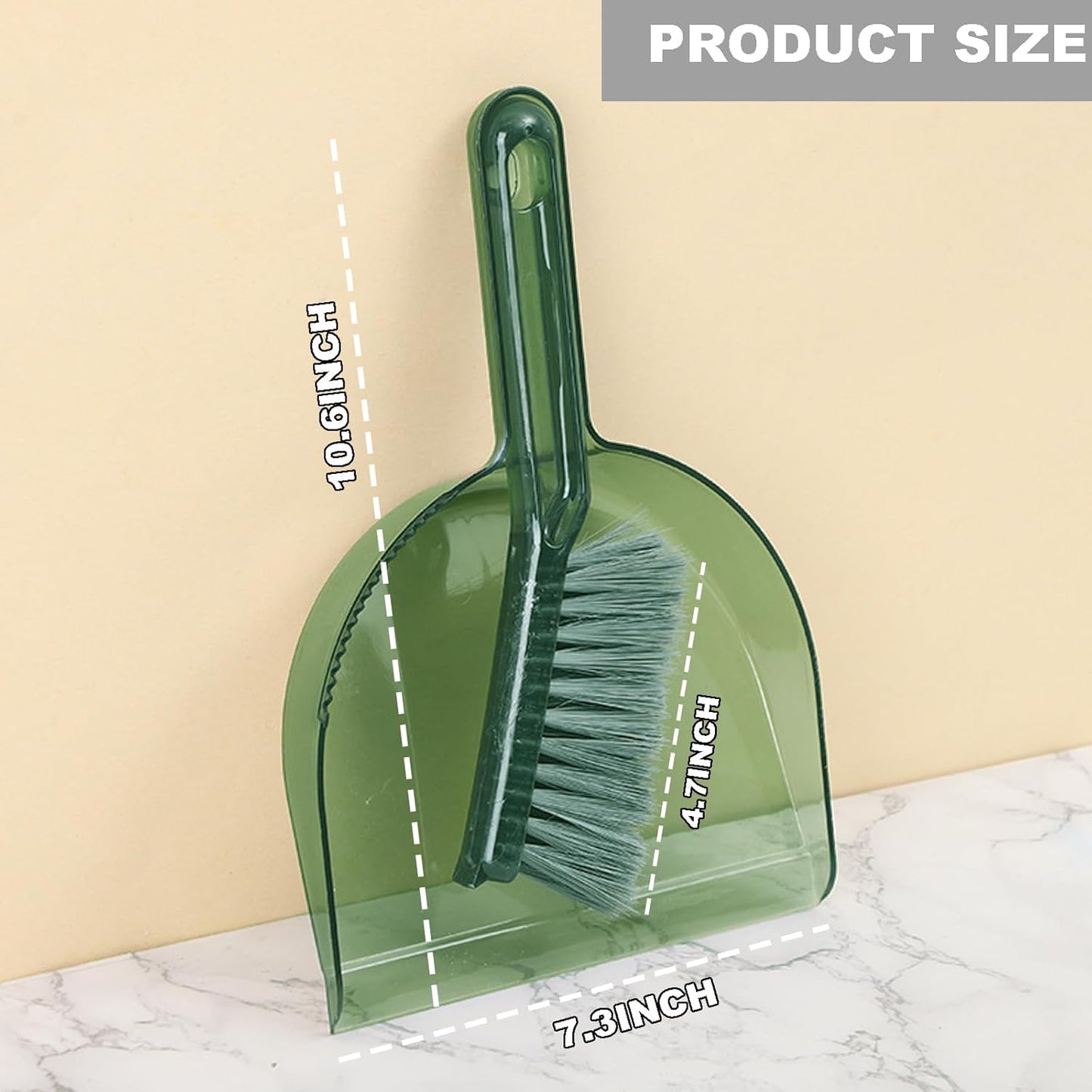 Small Broom with Dustpan Combo Set Mini Broom and Brush Set Hand Sweeper for Cleaning Desk Office Kitchen Pet Nest (White)