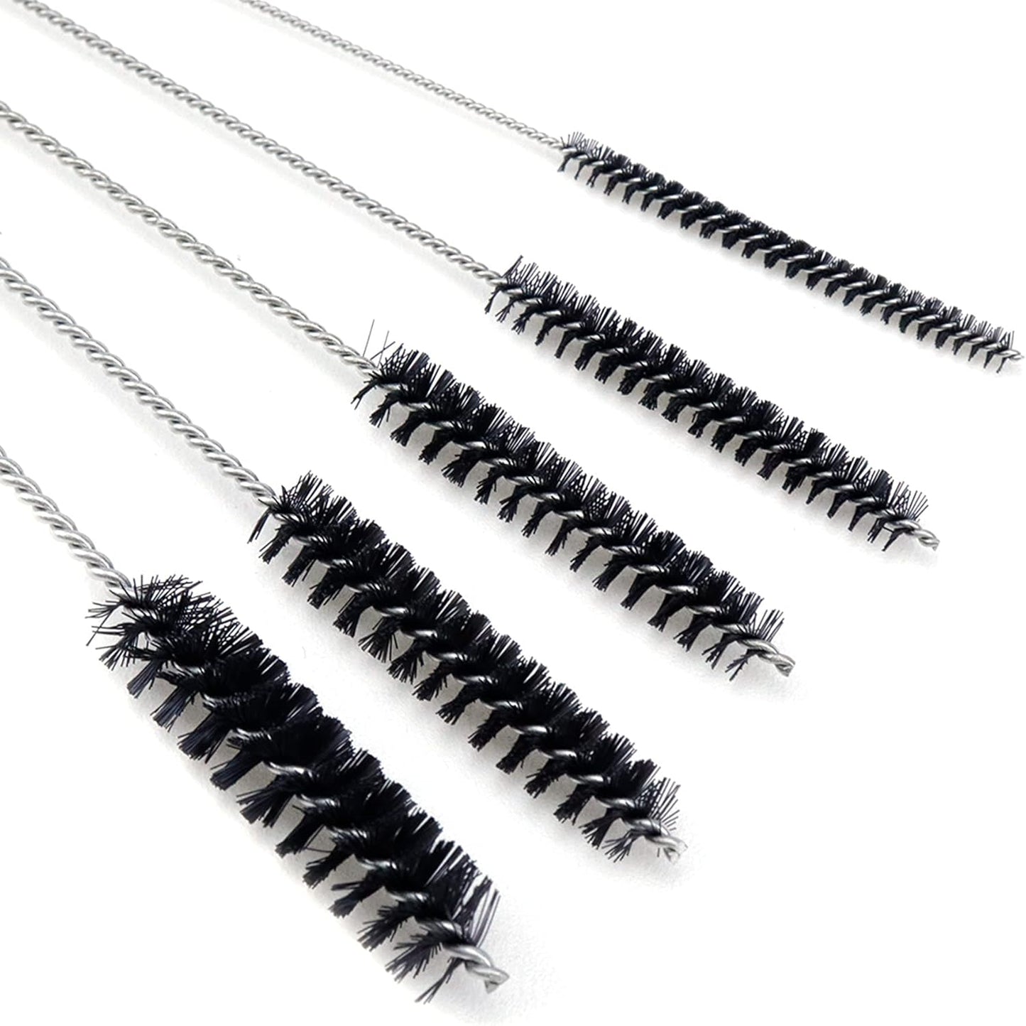 Antrader 15Pcs 4 Inch Nylon Tube Brushes Set Straw Straw Brush Kit Carb Carburetor Cleaner Small Wire Brush Cleaning Brushes Clean Tools Black