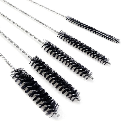 Antrader 15Pcs 4 Inch Nylon Tube Brushes Set Straw Straw Brush Kit Carb Carburetor Cleaner Small Wire Brush Cleaning Brushes Clean Tools Black
