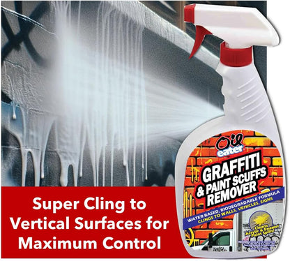 Pro Strength Cleaner for Graffiti, Paint Scuff, Overspray, Paint Spills, Permanent Markers - Brick Walls, Vehicles, Signs, Painted Walls & More