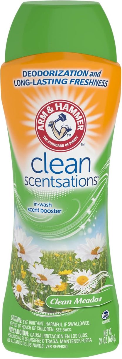 ARM & HAMMER Clean Scentsations In-Wash Scent Booster, Laundry Scent Booster Clean Meadow scent, 24 Oz