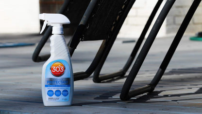 303 Products (30308CSR) UV Protectant Spray for Vinyl, Plastic, Rubber, Fiberglass, Leather & More – Dust and Dirt Repellant - Non-Toxic, Matte Finish, 16 Fl. oz., White
