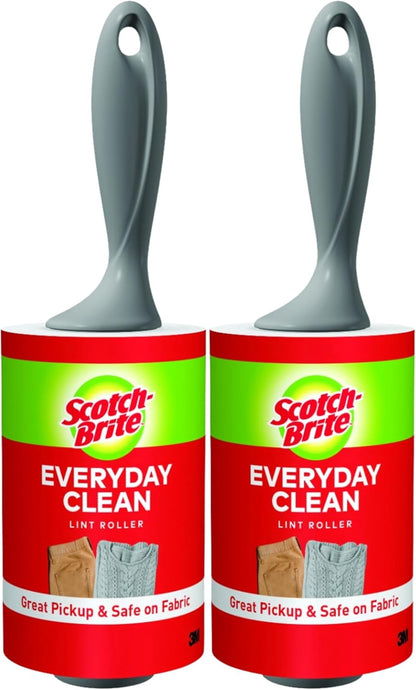 Scotch-Brite Everyday Clean Lint Roller, 95 Sheets, Multi-Purpose Pet Hair, Fuzz, and Lint Remover for Clothes, Furniture, Vehicle Upholstery, and More