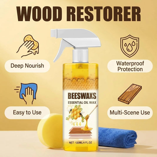 2026 Upgrade Beeswax Furniture Polish and Cleaner, Natural Beeswax Furniture Polish, Quick Fix Stick Wood Repair, Multipurpose Wood Wax Restorer for Furniture All Wood Types Tables Cabinets (1 PC)