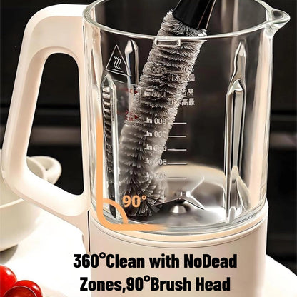 2-in-1 Detachable Dual-Head Bottle Brush, Blender Cleaning Brush for Fruit Juicer, Cup Lid & Kitchen Appliances, Food-Grade Bristles for Deep Cleaning