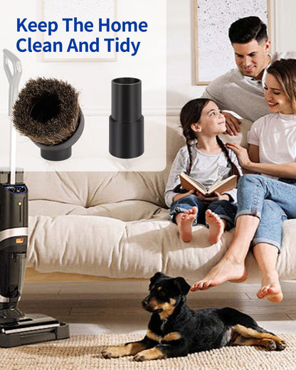 For Shark Vacuum Attachments, Round Horse Hair Vacuum Brush Attachment For Shark Vacuum Brush Attachment With 1-1/4” To 1-3/8” Adapter, For Dusting Car Seats & Upholstery, 3 Pack