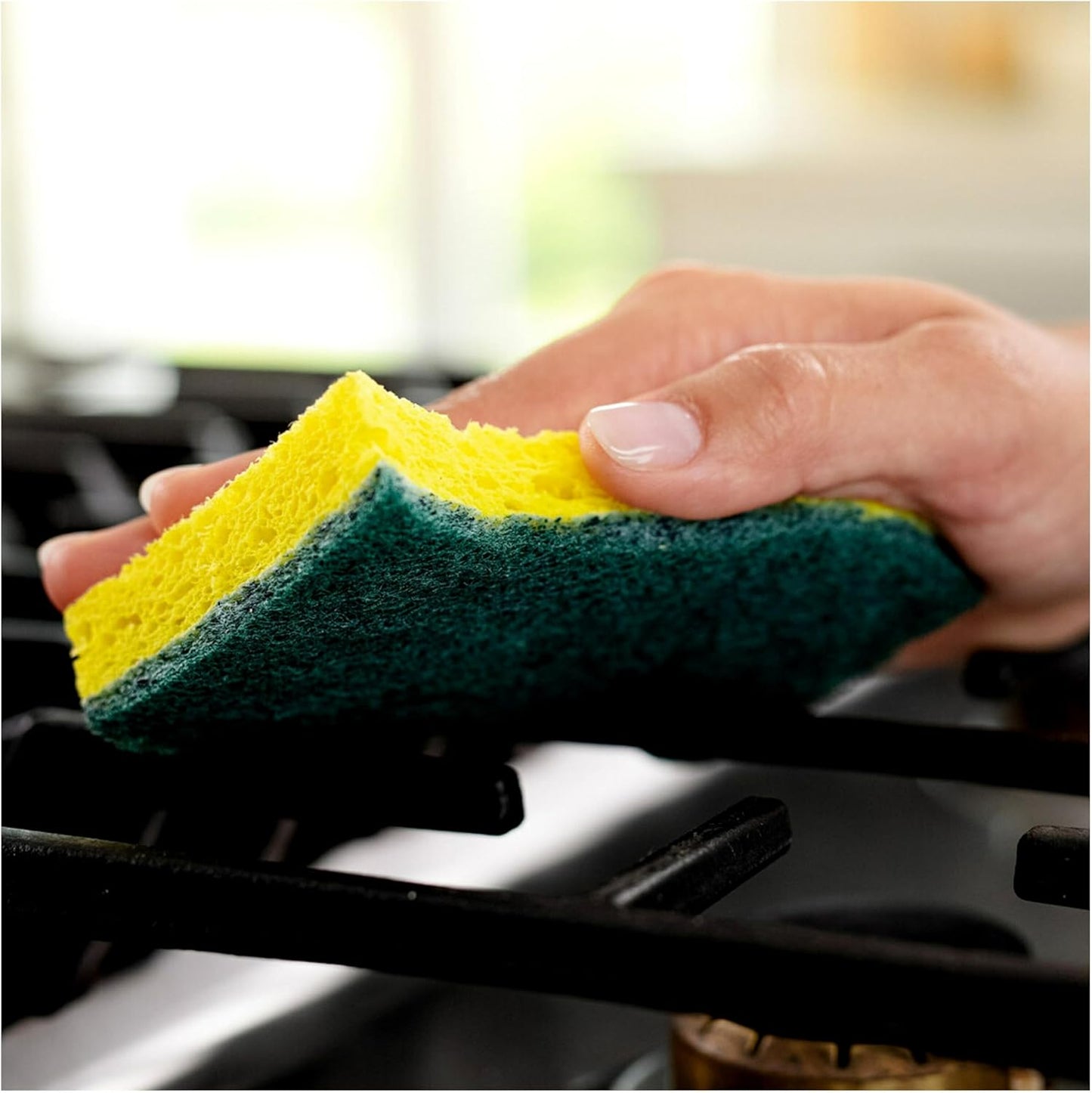 Scotch-Brite Heavy Duty Scrub Sponge, 9 Kitchen Sponges Designed for Tough Messes in the Kitchen that Last 3X Longer*, Best for Cast Iron Skillets and Outdoor Grills, Flexible, Durable, and Strong