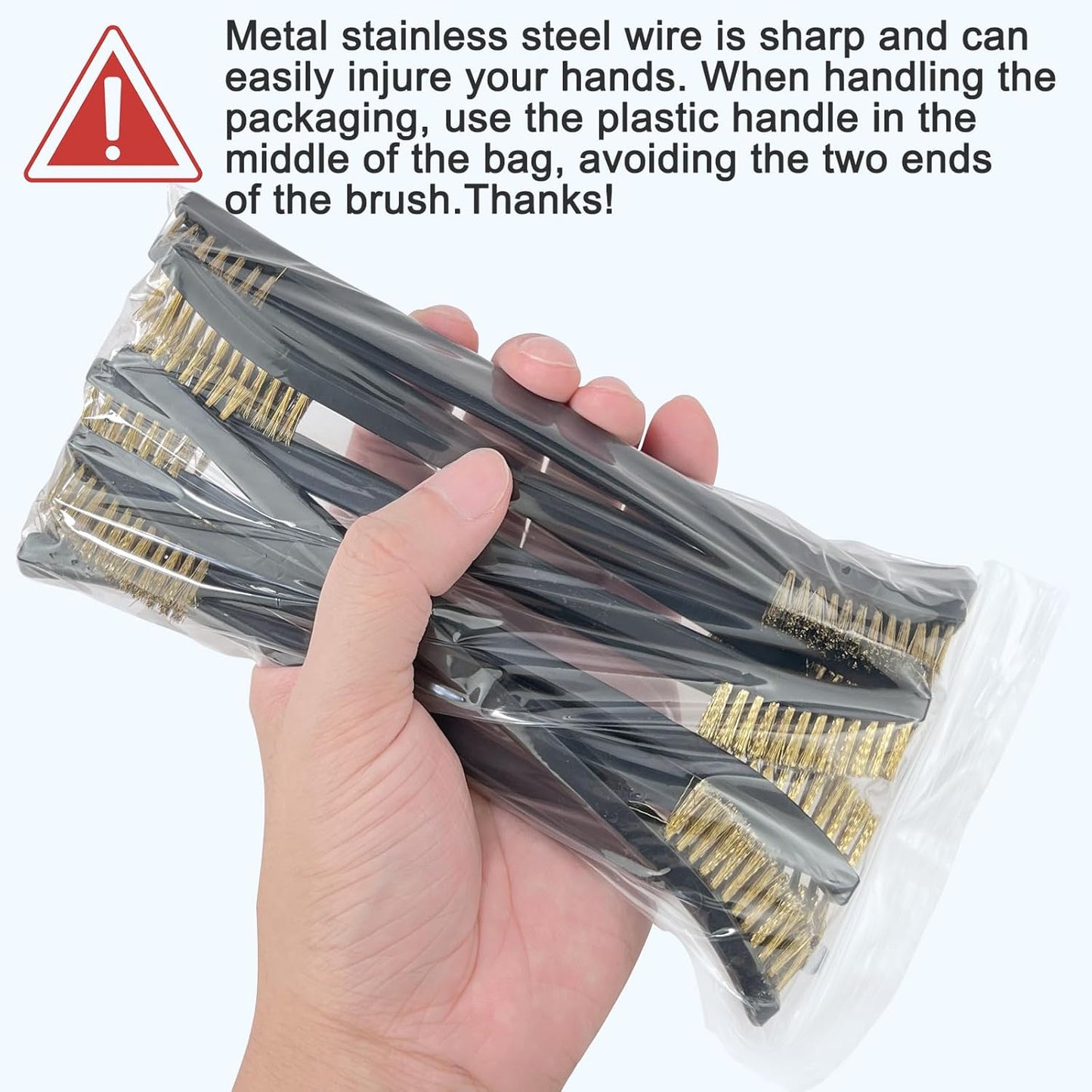 10 Pack 7Inch Double-Ended Gun Cleaning Brushes, Brass Wire Brush Set for Carbon & Copper Residues, All Purpose Metal Cleaning Kit with Nylon Handle