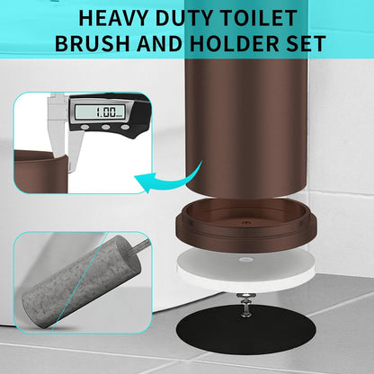 Chrome Toilet Brush and Holder Set,304 Stainless Steel Toilet Brush for Bathroom with Long Handle, Heavy Duty Toilet Bowl Brush,Removable Inner Bowl and Splash Protection,Deep Cleaning