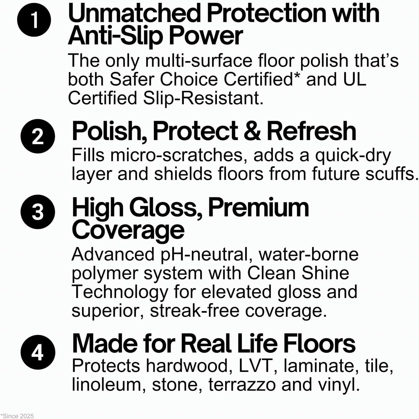 Quick Shine Multi Surface Floor Finish 64oz | Cleaner & Polish to use on Hardwood, Laminate, Luxury Vinyl Plank LVT, Tile & Stone | Safer Choice w/Clean Shine Technology | Shine-Protect-Refresh
