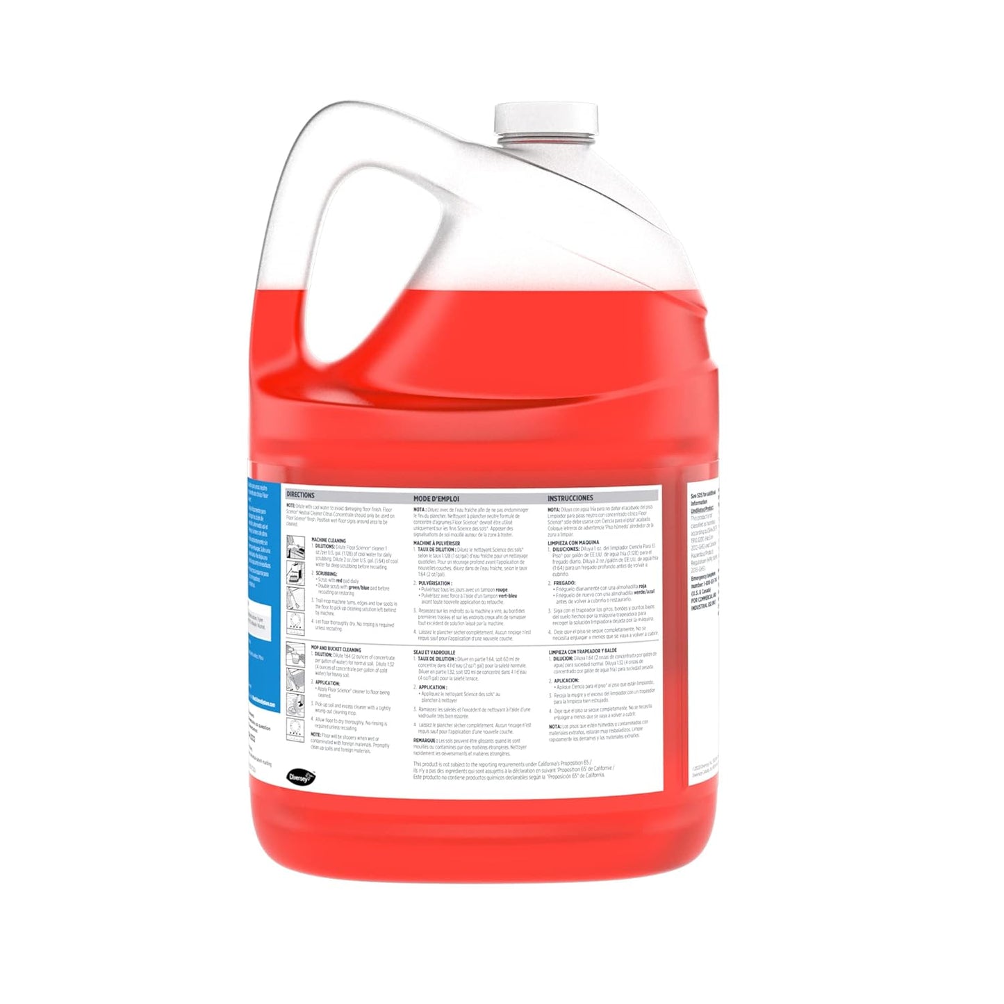 Diversey Floor Science CBD540441 Professional Neutral Floor Cleaner, Deep & Gentle Cleaning with No Residue, Citrus Scent, Concentrate, 1-Gallon