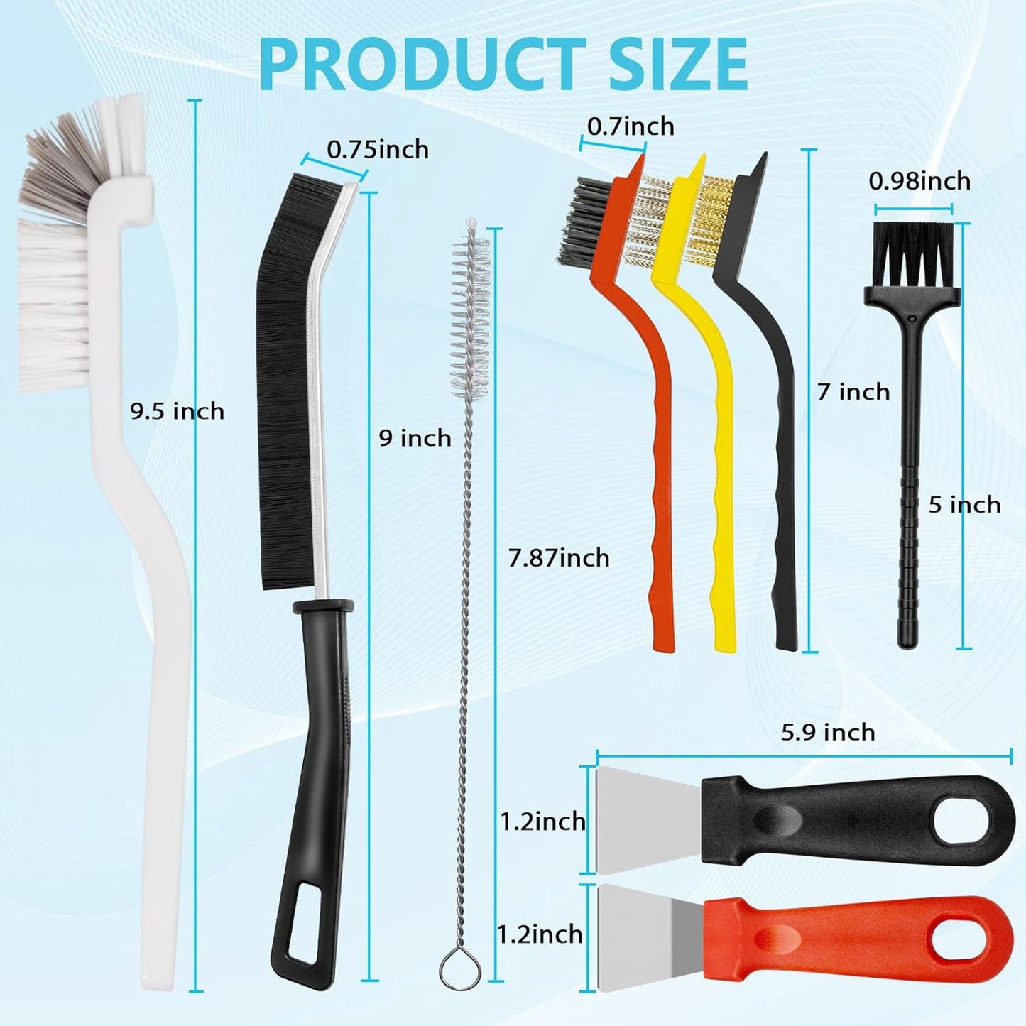 15PCS Crevice Cleaning Brush Set, Hard Bristle Grout Scrub Brushes, Multifunctional Gap Detail Cleaning Tools for Bathroom, Kitchen, Window Sill, Tile Corners & Household Deep Cleaning
