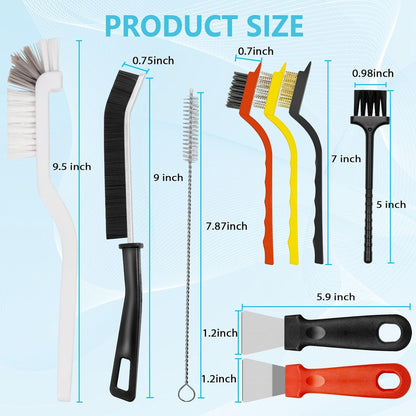 15PCS Crevice Cleaning Brush Set, Hard Bristle Grout Scrub Brushes, Multifunctional Gap Detail Cleaning Tools for Bathroom, Kitchen, Window Sill, Tile Corners & Household Deep Cleaning