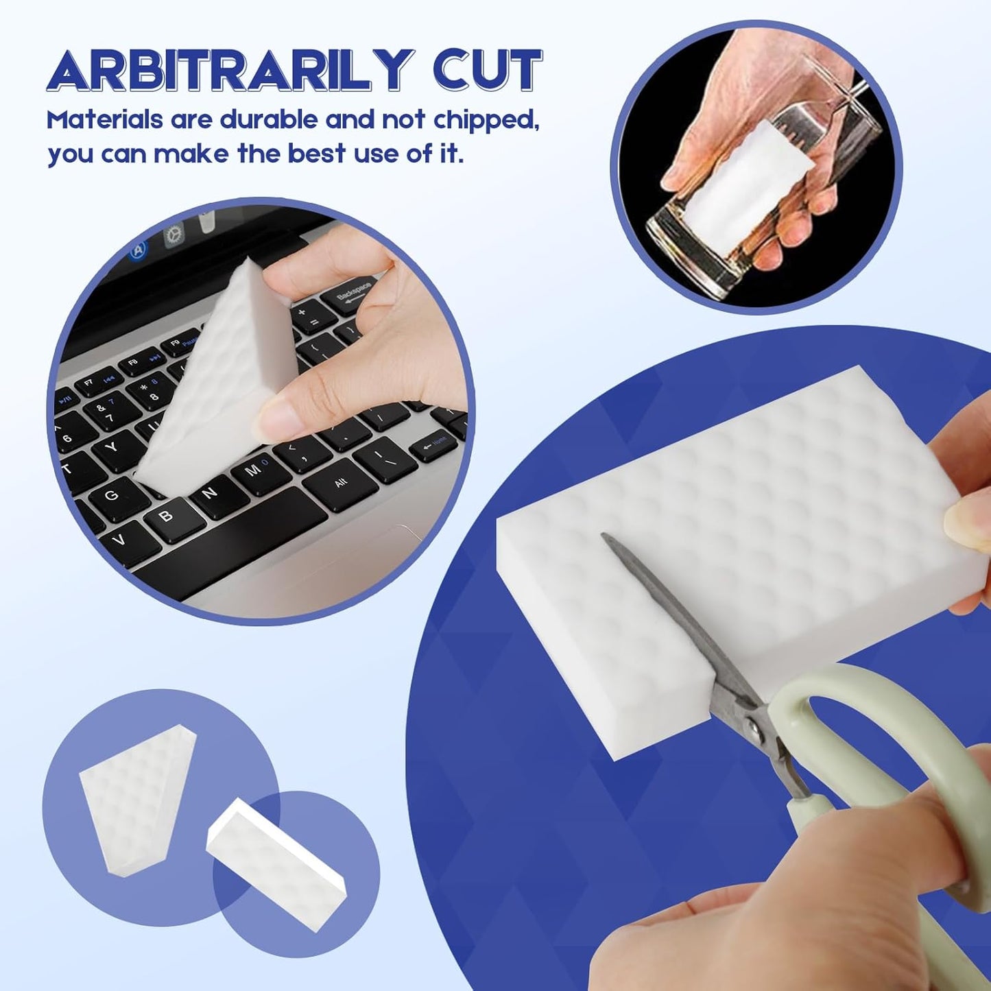 Magic Sponge 10 Pack Textured Quick Series, Effortlessly Erase Scuff Marks and Stains from Multiple Surfaces with No Harsh Chemicals