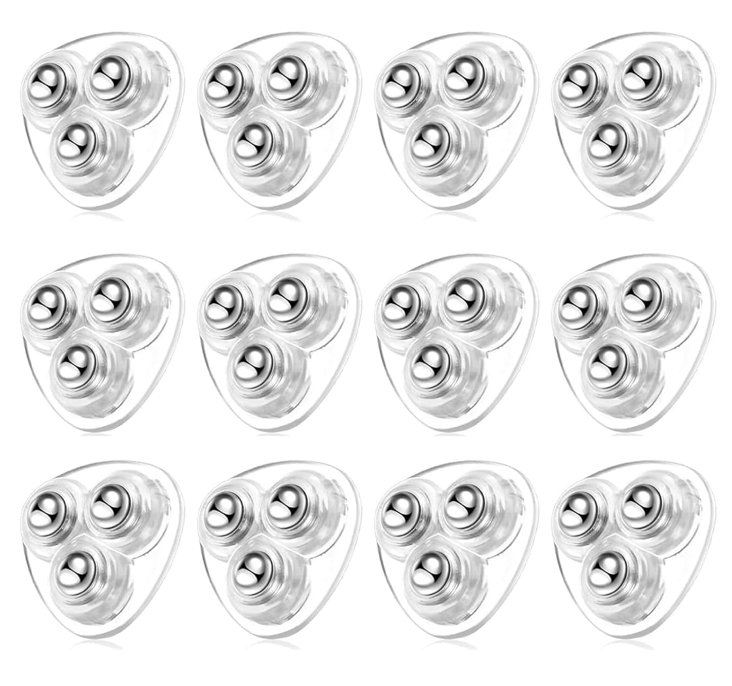 Self Adhesive Paste Caster Wheels for Furniture Bucket, Ball Castors Flat for Furniture ABS Material Load Capacity 20 LBS Per Wheel Mini Universal Wheel for Trash Can Storage Boxes 12 PCS (Clear)