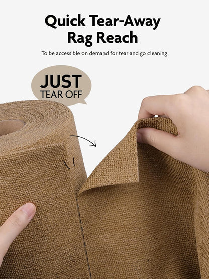Fantasticlean Microfiber Cleaning Cloth Roll -40 Pack, Tear Away Microfiber Towels, 12" x 12", Reusable, Washable, Scratch Free, Ultra Absorbent Dishcloth for All-Around Cleaning Supplies (White)