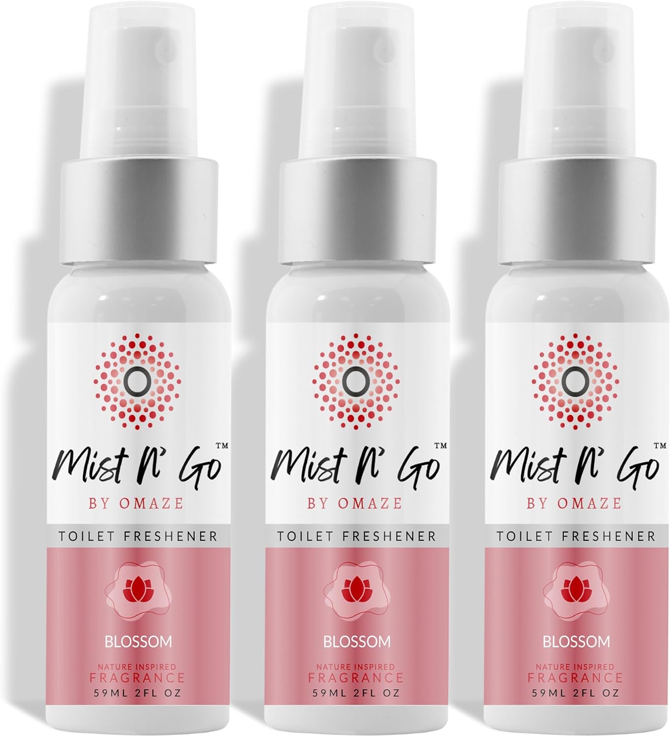 Mist N’ Go by Omaze Travel Bathroom Spray for Toilet Spray Odor Eliminator - Travel Toilet Spray for Bathroom Air Freshener Spray for Bathroom Deodorizer - Clean Mix, Travel Size (1oz x2)