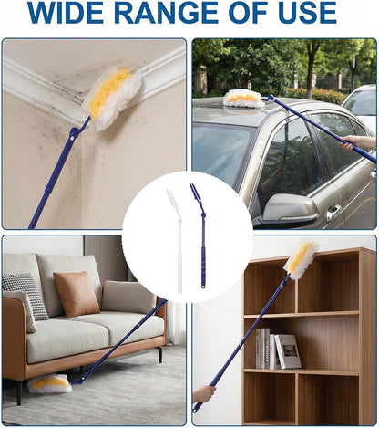 2 Pcs Replacement Handles Compatible with Swiffer Duster Extended Handle, 3 Ft Long Handle Duster Handle, Adjustable Telescopic Length for Home Cleaning