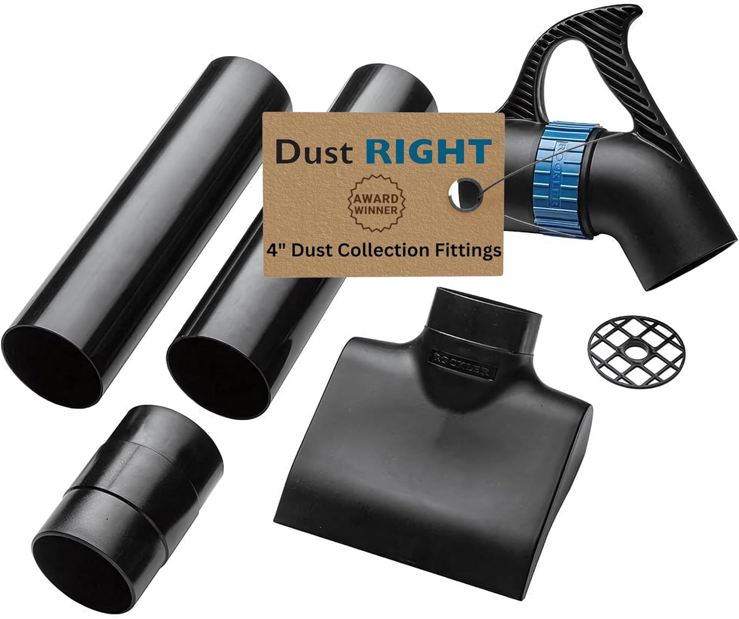 Dust Right 4'' Quick Change Floor Sweep – Dust Collector Accessories Kit Includes Quick Change Floor Sweep, Quick Change Handle, Extension Wand, & Removable Grate - Dust Collection & Air Filtration