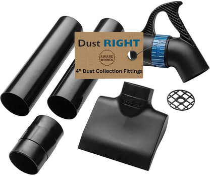 Dust Right 4'' Quick Change Floor Sweep – Dust Collector Accessories Kit Includes Quick Change Floor Sweep, Quick Change Handle, Extension Wand, & Removable Grate - Dust Collection & Air Filtration