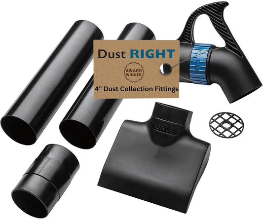 Dust Right 4'' Quick Change Floor Sweep – Dust Collector Accessories Kit Includes Quick Change Floor Sweep, Quick Change Handle, Extension Wand, & Removable Grate - Dust Collection & Air Filtration