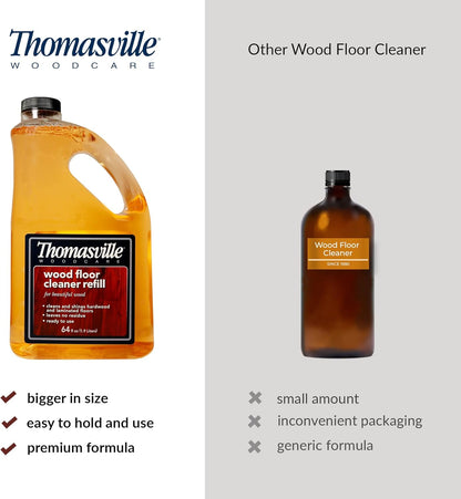 Thomasville WOOD FLOOR CLEANER – Use on Hardwood, Laminated or Faux Finished Floors. Shine Restorer Protector, Surface Cleaner House Cleaning Supplies Home Improvement, Natural Look, Cuts Grease