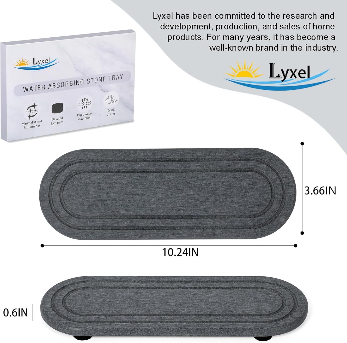 3PCS Water Absorbing Stone Tray, Fast Drying Stone Sink Tray, Stones Soap Trays, Water Absorbent Diatomite Trays, Diatomite Coasters for Kitchen Sink Bathroom Counter, Hand Soap Dish & Holders