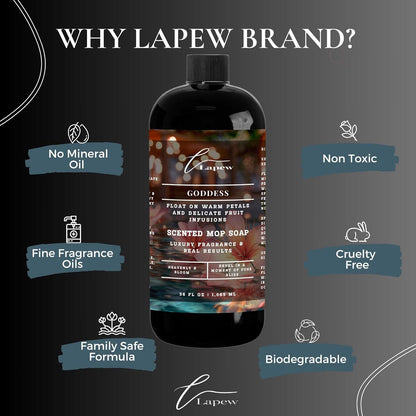 Lapew Black Sea Scented Cleaning Bundle | Carpet Deodorizer Powder (16 oz) & Mop Soap Concentrate (36 oz) | Pet-Friendly Odor Eliminator - Colors B
