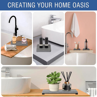 3PCS Water Absorbing Stone Tray, Fast Drying Stone Sink Tray, Stones Soap Trays, Water Absorbent Diatomite Trays, Diatomite Coasters for Kitchen Sink Bathroom Counter, Hand Soap Dish & Holders