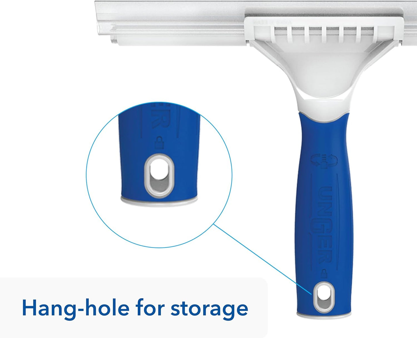 Unger 12” Glass & Surface Squeegee – Multipurpose Rubber Blade Squeegee for Shower Glass, Window Cleaning, Professional Grade Cleaning Tool for The Home