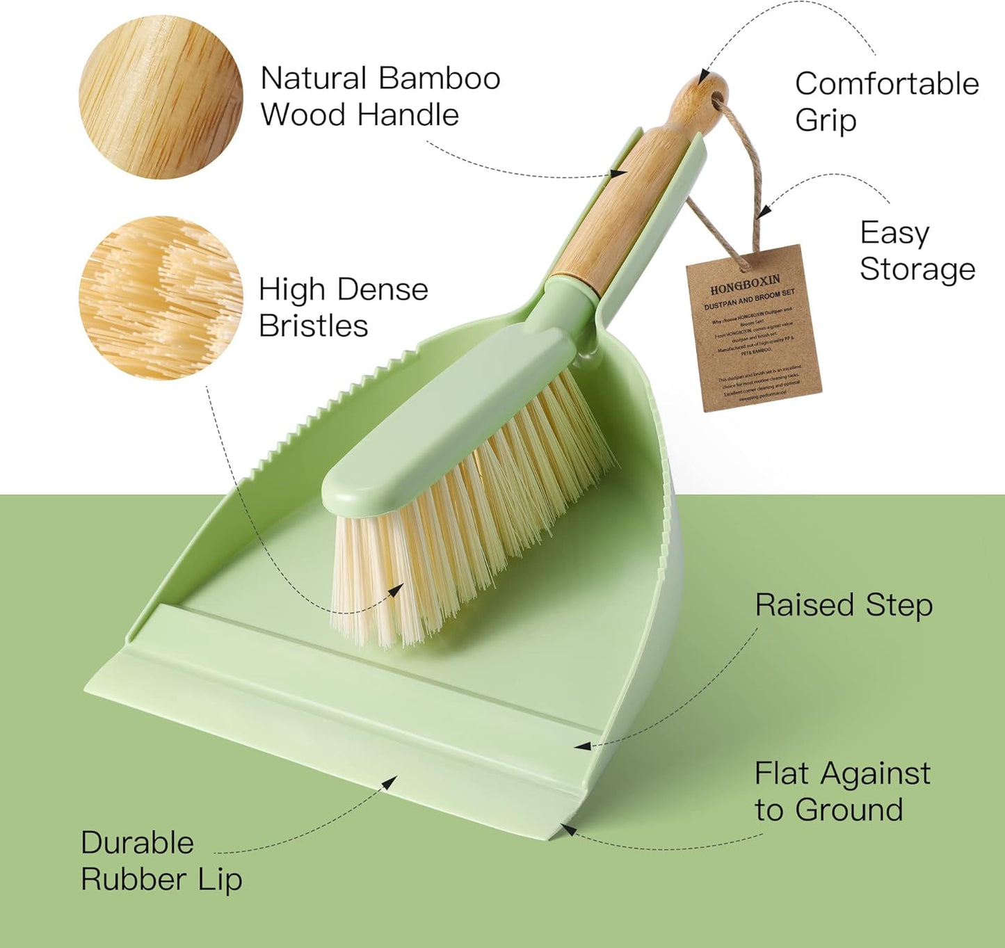 Small Dustpan and Brush Set - Mini Broom with Dustpan Set, Handheld Broom and Dust Pan Combo Set for Home, Pet Care, Car, 14 x 8.7 inch, Grey