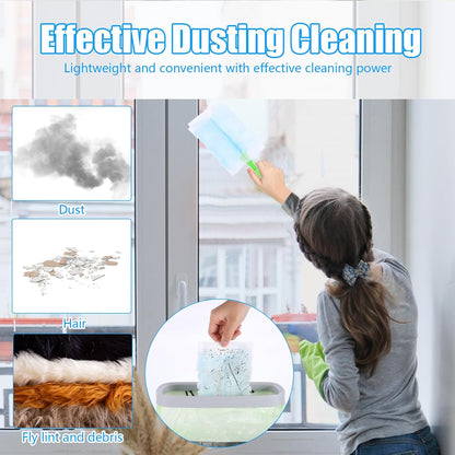 30PCS Disposable Dusters Refills Compatible with Swiffer,180 Degree Electrostatic Disposable Replacement Head for Home,Office,Ceiling Fans,Blinds and Furniture Dusting
