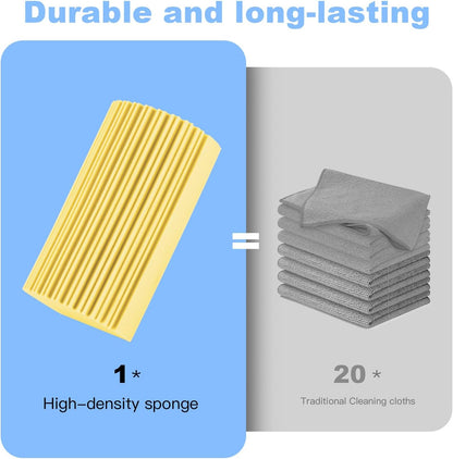 2-Pack Damp Duster Sponge for Clean, Magic Sponge Eraser Baseboard Cleaner Tool, Dusters for Cleaning Blinds, Glass, Vents, Railings, Mirrors,Window Track Grooves and Faucets
