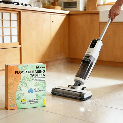 Floor Cleaner Tablets Hard Floor Cleaner Tablets, Deep Cleans for Multiple Hard Floors for Tile, Vinyl, Hardwood, Fresh Lemon Scent, Compatible with Robot Mops & Wet/Dry Vacuums(2PCS)
