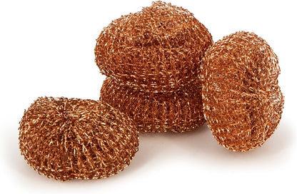 Pine-Sol Heavy-Duty Copper Coated Scrubbers - Premium Scrub Sponges for Cast Iron Pans, Stainless Steel Cookware, Oven Racks, and Grills, 4 Pack