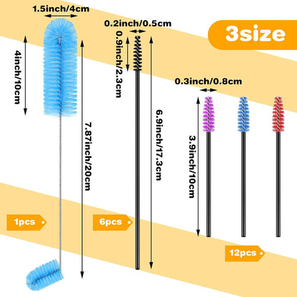 Hummingbird Feeder Cleaning Brush 19 Pieces 3 Size Mini Nylon Double Headed 2 in 1 Hummingbird Brush Hard to Reach Places Tiny Cleaning Kit(Black)