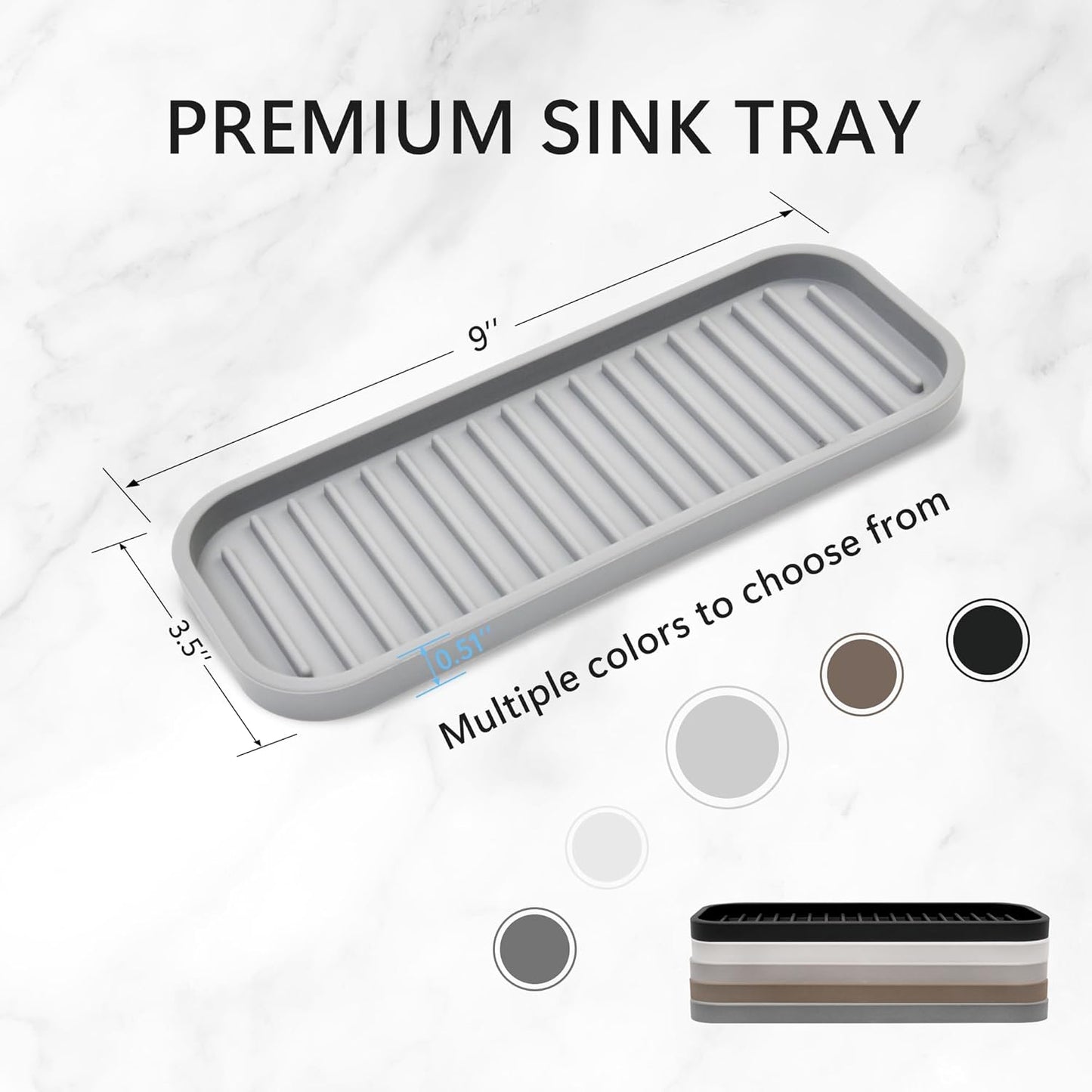 Silicone Sponge Holder Kitchen Sink Organizer Tray Dish Caddy Soap Dispenser, Scrubber Spoon Holder,Dishwashing Accessories 2 Pack (White)