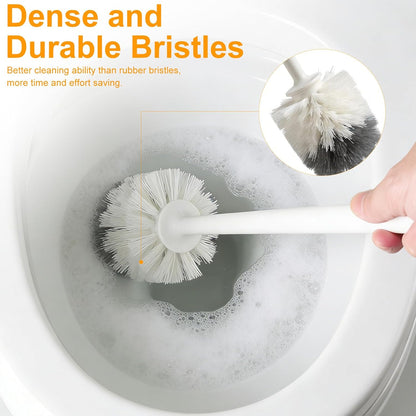Toilet Plunger and Brush Set with Hideaway Holder – Heavy Duty Bathroom Cleaning Tools – Compact Toilet Bowl Cleaner & Plunger Combo for Modern Home Decor