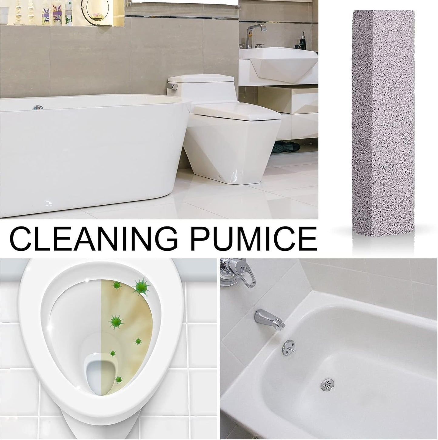 Chinco 6 Packs Pumice Stick for Cheaning, Pumice Scouring Stone Pad Removing Stain Grime Without Leaving Scratches for Kitchen Oven Stove Home Bathroom Toilet Pool House Cleaning Supplies