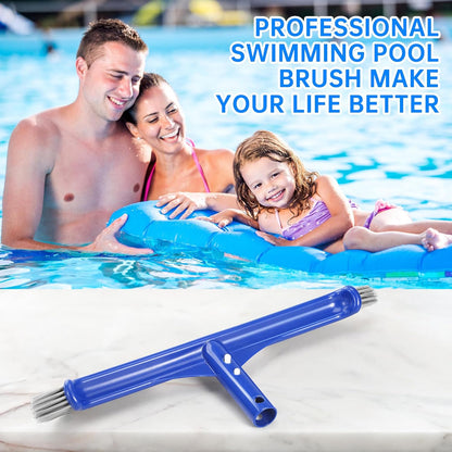 Pool Brush Head | 18" Heavy Duty Floor Brush | Stainless Steel Brush | Metal Pool Scrubber Brush | Wire Bristles & Aluminium Back for Sweep Calcium Buildup, Rust Stains on Concrete