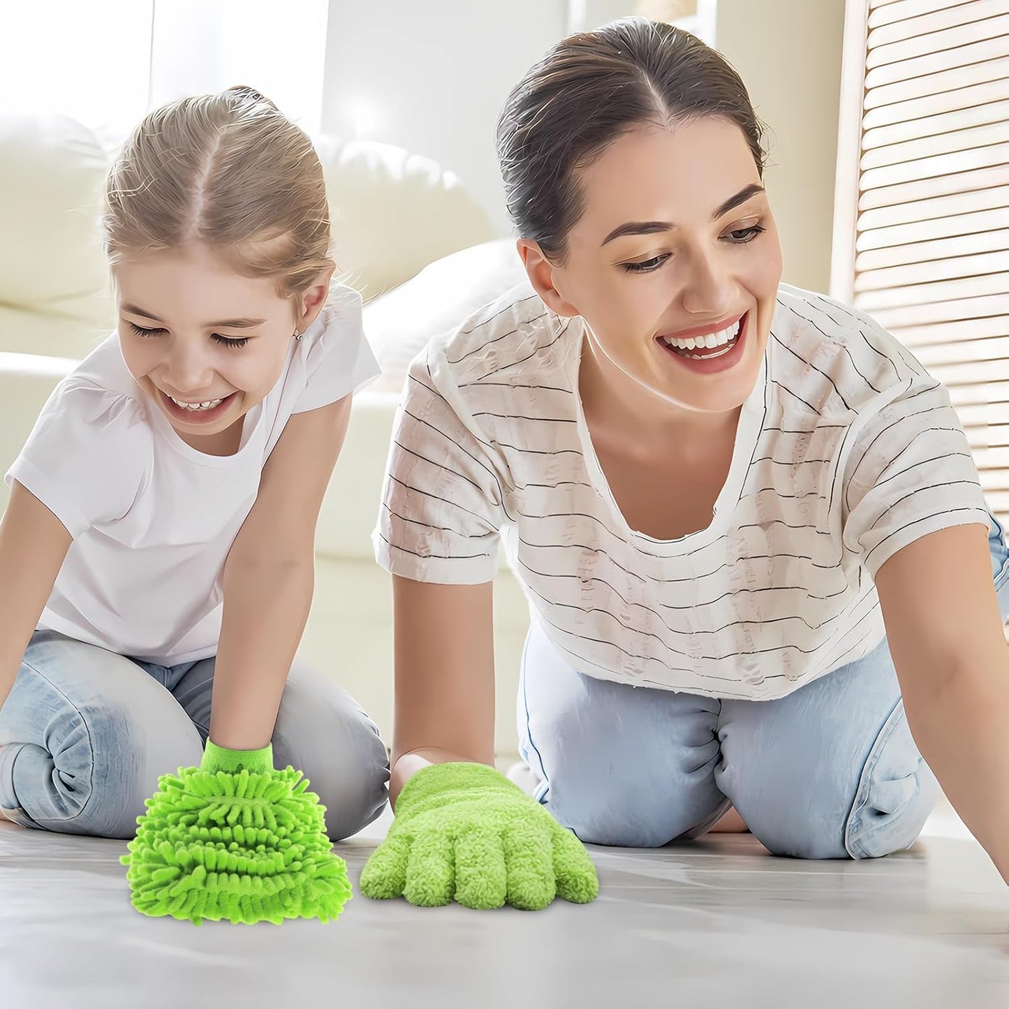 3 Pcs Microfiber Dusting Mitt Gloves Microfiber Plant Cleaning Gloves for Leaf Cleaning Plant Blinds Furniture House (Deep Pink)