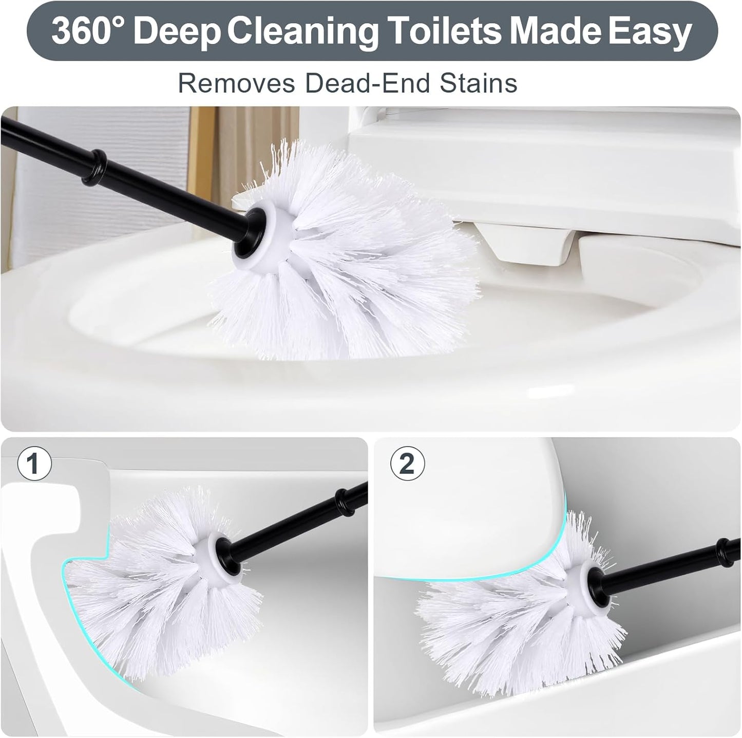 Toilet Brush Holder Set for Bathroom Super Cute Dog Base Solidly Toilet Bowl Brush and Holder Flexible and Durable Style Stylish Toilet Cleaner Brush Saving Storage Space Toilet Brushes for Bathroom