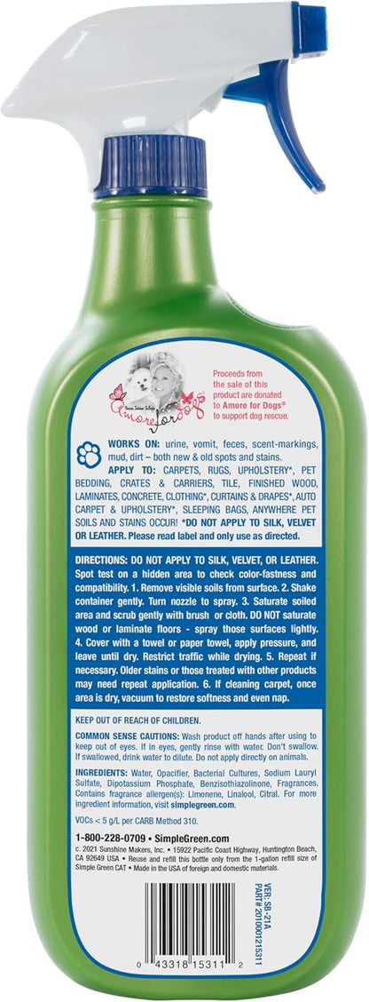 Cat Stain & Odor Remover - Enzyme Cleaner for Cat Urine, Feces, Blood, Vomit - 32oz