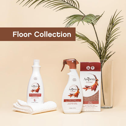 AspenClean Natural Floor Cleaner Concentrate | Makes 18 Bottles | EWG Verified | Safe for Tile, Wood & Laminate | 18 fl oz