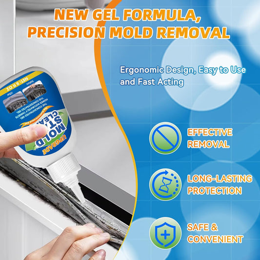 Mold Stain Cleaner Gel, 8 Fl oz Washing Machine Cleaner for Pools, Toilets, Doors and Windows, All-Purpose Household Remover Gel for Washing Machine Seal, Bathroom Grout, Shower Caulk, Tile, Sink