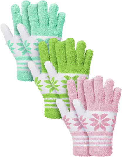 Patelai 3 Pairs Microfiber Plant Dusting Gloves Leaf Cleaning Gloves for Indoor Plants, Blinds, Furniture, House (Green Yellow,Blue,Pink,Medium)