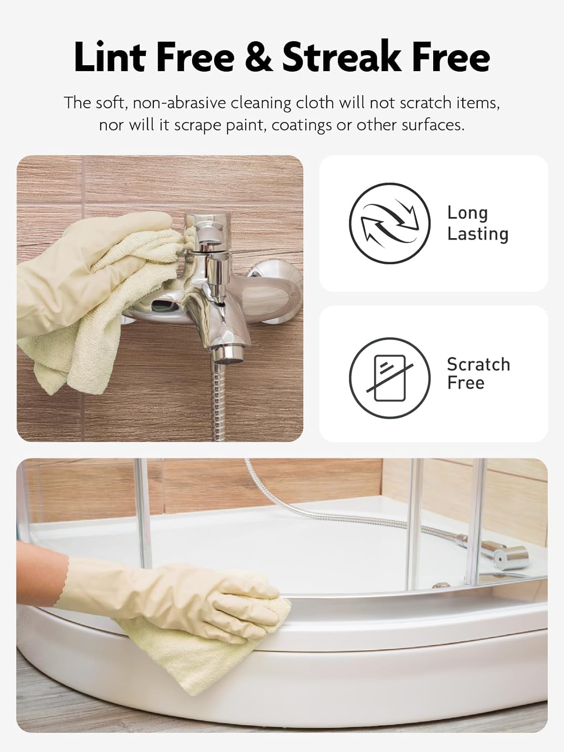 Fantasticlean Microfiber Cleaning Cloth Roll -75 Pack, Tear Away Microfiber Towels, 12" x 12", Reusable, Washable, Scratch Free, Ultra Absorbent Dishcloth for All-Around Cleaning Supplies (White)