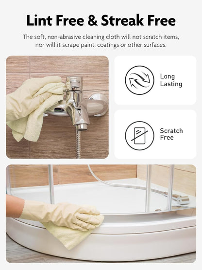 Fantasticlean Microfiber Cleaning Cloth Roll -75 Pack, Tear Away Microfiber Towels, 12" x 12", Reusable, Washable, Scratch Free, Ultra Absorbent Dishcloth for All-Around Cleaning Supplies (White)